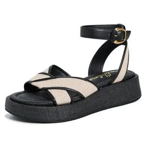 Sam Edelman Nylie Sandals in Natural/Black | SLIGHTLY USED OUT OF BOX